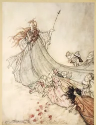 ..Feen weg! Wir werden schimpfen, wenn ich länger bleibe, Illustration aus 